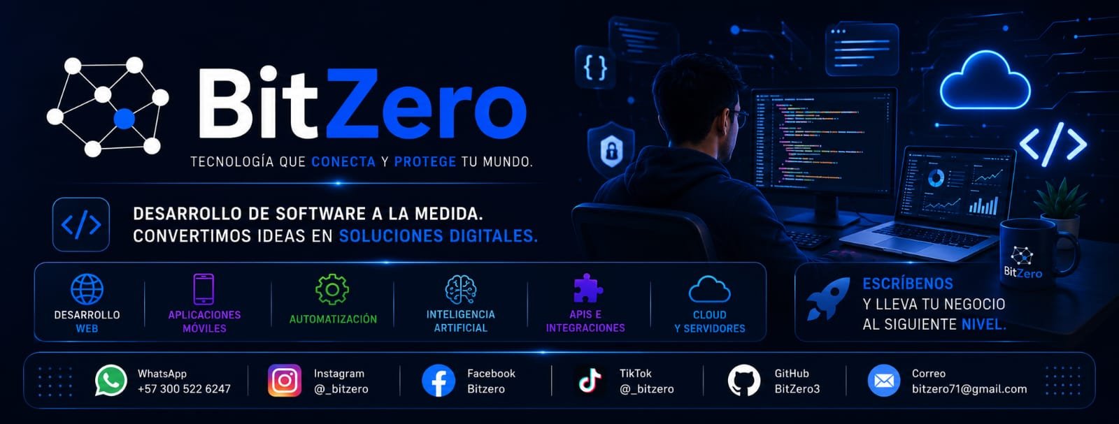 Banner de BitZero con servicios de desarrollo de software